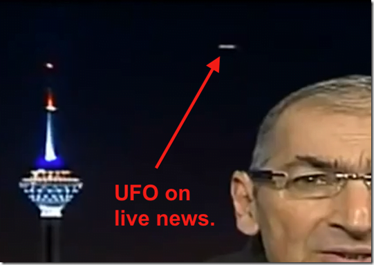 ufo ira aovivo thumb UFO aparece em transmissão ao vivo no Irã