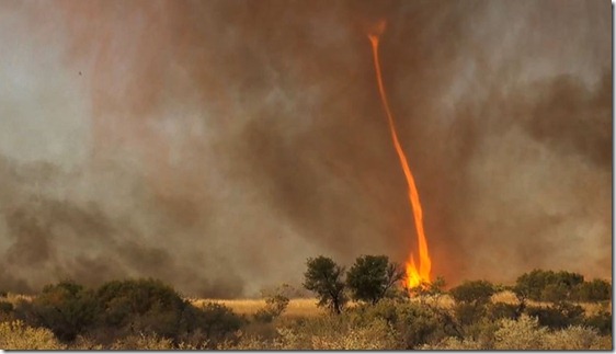 tornado de fogo thumb Tornado de fogo é capturado em vídeo