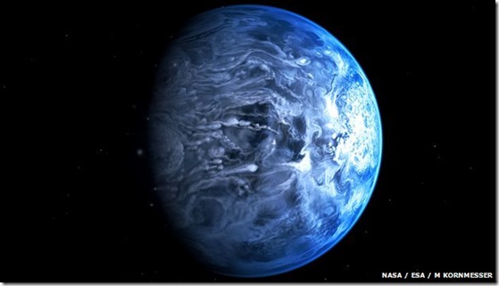 planeta HD189733b thumb Hubble descobre planeta azul com chuva de cacos de vidro