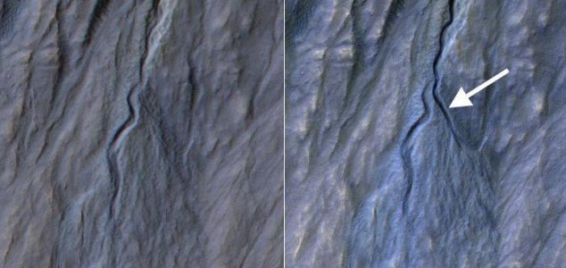 barranco marte Novo barranco misterioso aparece em Marte